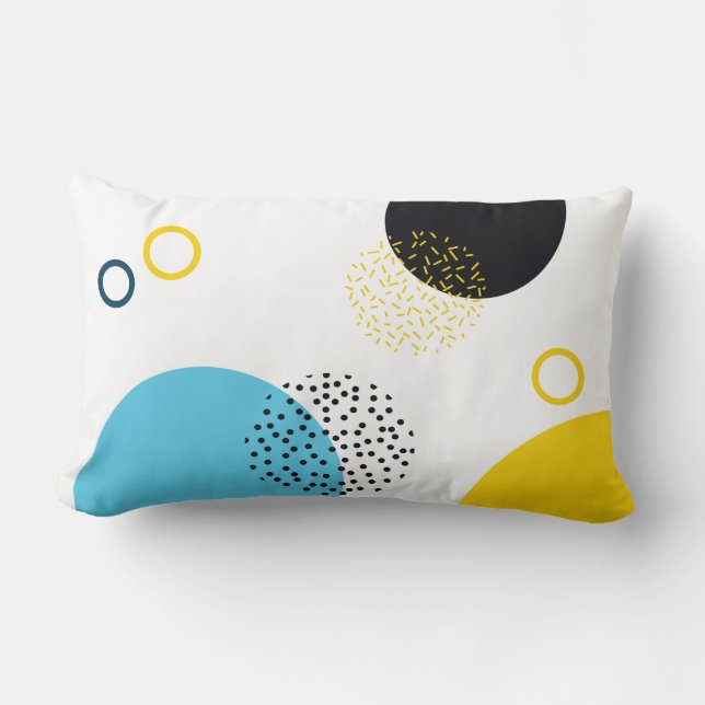 Modern, simple, fun, Memphis style geometric art Lumbar Pillow (Front)