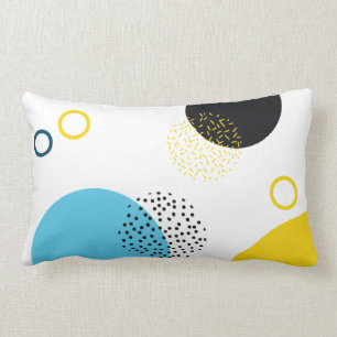 Modern, simple, fun, Memphis style geometric art Lumbar Pillow