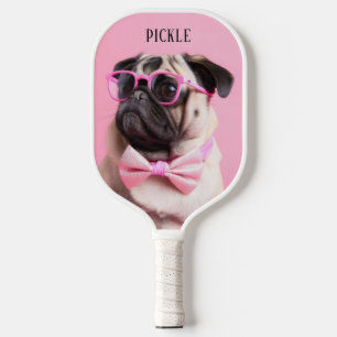 Modern Simple Funny Dog Pet Photo Pickleball Paddle