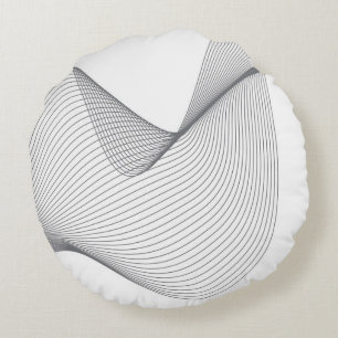 Modern, simple, futuristic urban wavy illustration round pillow
