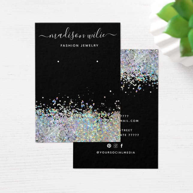 Modern Simple glitter jewellery earring display Ca (Desk)