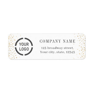 Modern simple gold glitter logo return address
