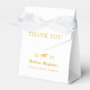 Modern Simple Gold Graduation Cap Grad Party  Favor Box