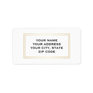 Modern Simple Gold Square Boarder Business Label