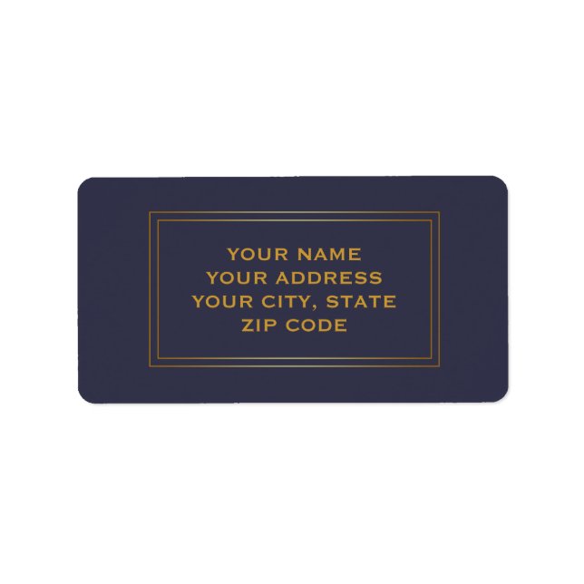 Modern Simple Gold Square Boarder Business Label (Front)