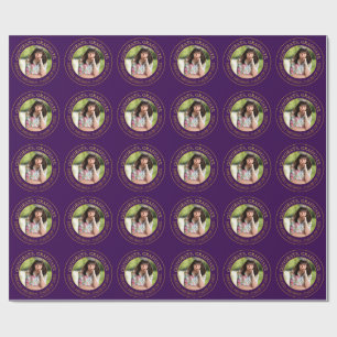 Modern Simple Gold Typography Grad Party Photo Wrapping Paper