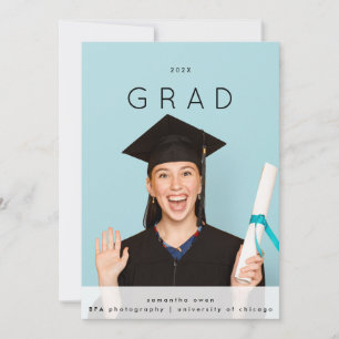 Modern Simple  GRAD   College University Two Photo Announcement