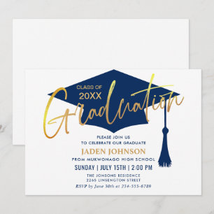 Modern Simple Grad Graduation Party Invitation