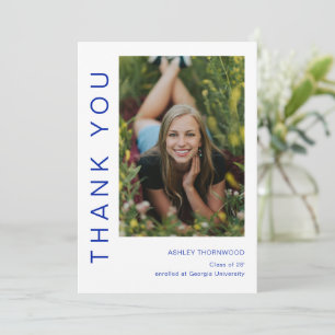 Modern Simple Graduate Photo Graduation  Thank You Card