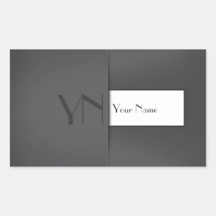 Modern Simple Gray Anthracite Monogram Name Sticker