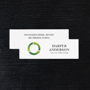 Modern Simple Green Eco Professional Mini Business Card