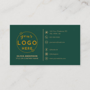 Modern Simple Green Logo Custom Icons Social Media Business Card