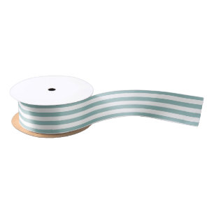Modern  Simple Green Striped Minimal Chic Elegant Satin Ribbon