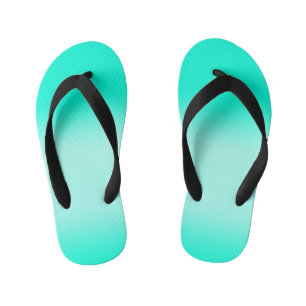 Modern Simple green Turquoise Gradient Colour Kid's Flip Flops
