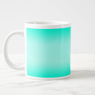 Modern Simple green Turquoise Gradient Colour Large Coffee Mug