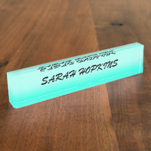 Modern Simple green Turquoise Gradient Colour Nameplate