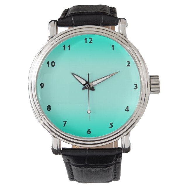 Modern Simple green Turquoise Gradient Colour Watch (Front)