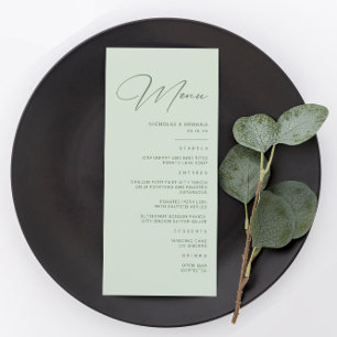 Modern Simple Green Wedding Menu