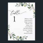 Modern Simple Greenery Wedding Seating Chart Cards<br><div class="desc">Designed to coordinate with our Boho Greenery wedding collection,  this customizable Seating Chart Card Template features mixed watercolor greenery leaves paired with a classy serif in black. Matching items available.</div>