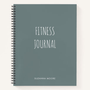 Modern Simple Grey Gym Workout Health Fitness Notebook