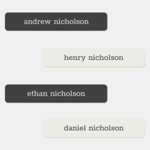 Modern Simple Grey Neutral Waterproof Name Labels