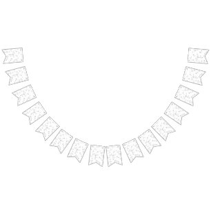 Modern Simple Grey White Terrazzo bunting  Bunting Flags