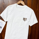 Modern Simple Grunge Custom Badge Pet Photo T-Shirt<br><div class="desc">This simple and classic design is composed of serif typography and add a custom photo.</div>