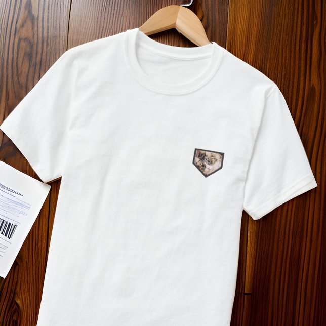 Modern Simple Grunge Custom Badge Pet Photo T-Shirt (Creator Uploaded)