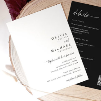 Modern Simple Handwriting All in One Wedding Invitation