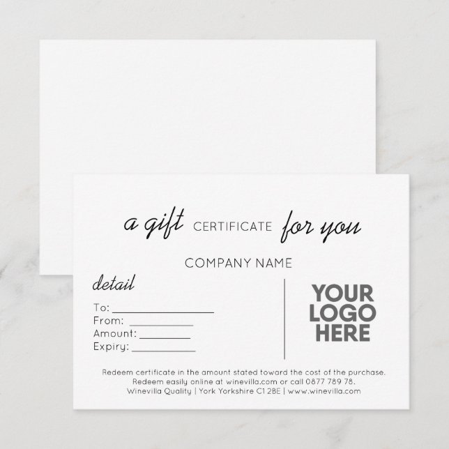 Modern Simple Handwriting Business Gift With Logo  (Front/Back)