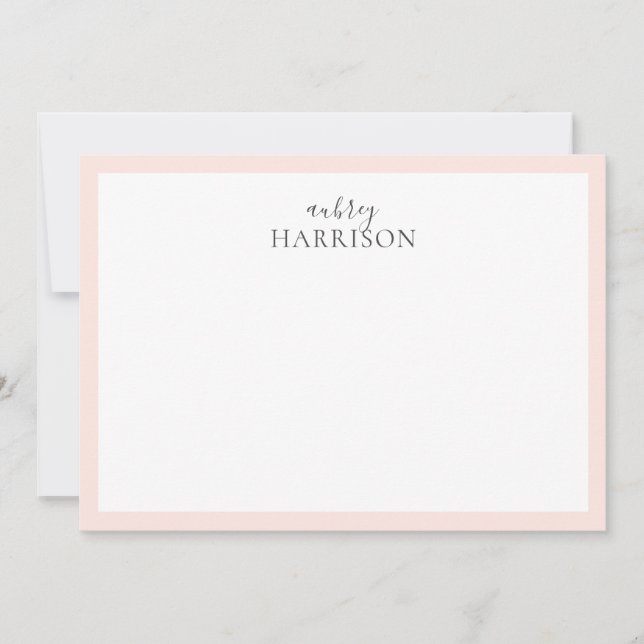 Modern Simple Handwriting Name Blush Pink Card (Front)