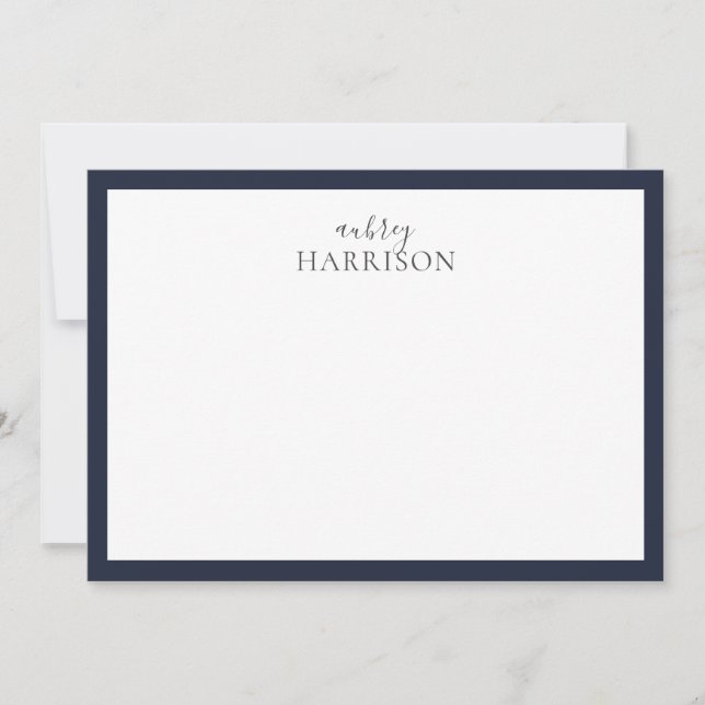 Modern Simple Handwriting Name Navy Blue Card (Front)