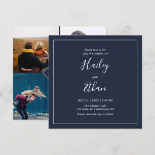 Modern Simple Handwriting Photo Wedding Invitation
