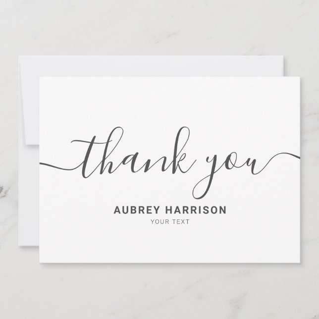 Modern Simple Handwriting Thank You Card (Front)