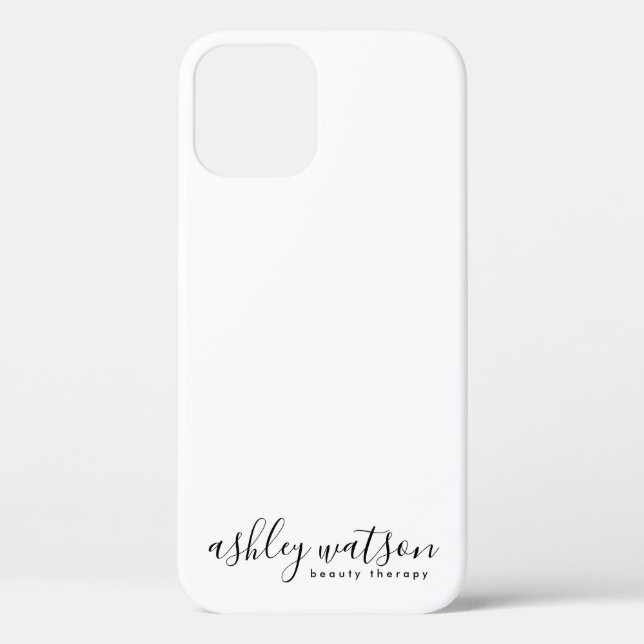 Modern Simple Handwritten Calligraphy Plain White Case-Mate iPhone Case (Back)