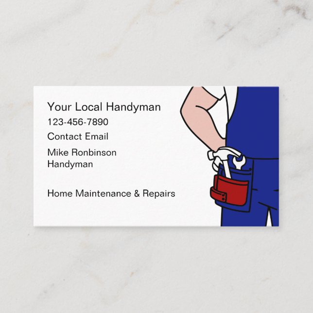 Modern Simple Handyman Modern Business Cards (Front)