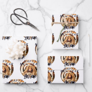 Modern Simple Happy New Year 2023 Photo Wrapping Paper Sheet