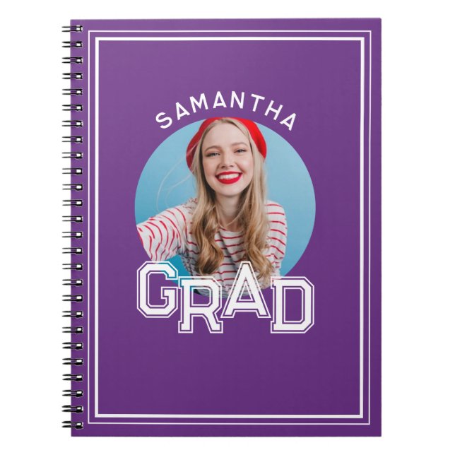 Modern Simple High School Grad Photo Graduation Notebook (Front)