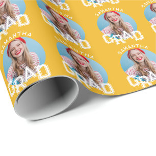 Modern Simple High School Grad Photo Graduation Wrapping Paper