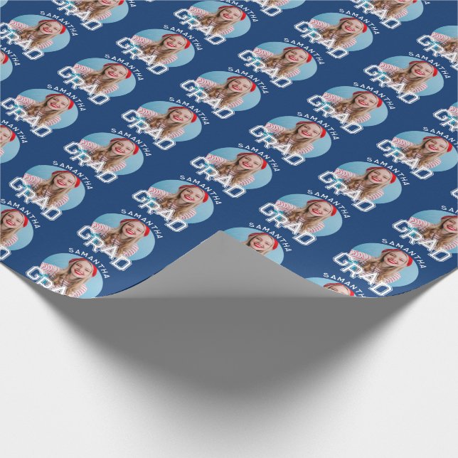 Modern Simple High School Grad Photo Graduation Wrapping Paper (Corner)