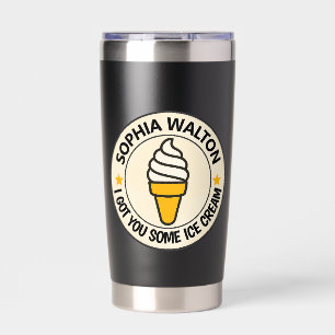 Modern Simple Ice Cream Quote Add Name Insulated Tumbler
