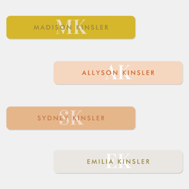 Modern Simple Initial Boho Waterproof Name Labels (Group)