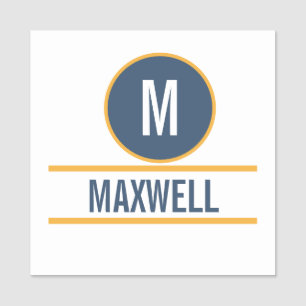 Modern Simple Initial Custom Cute Monogram Name Tag