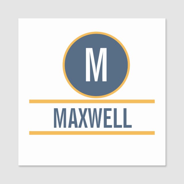 Modern Simple Initial | Custom Cute Monogram Name Tag (Front)