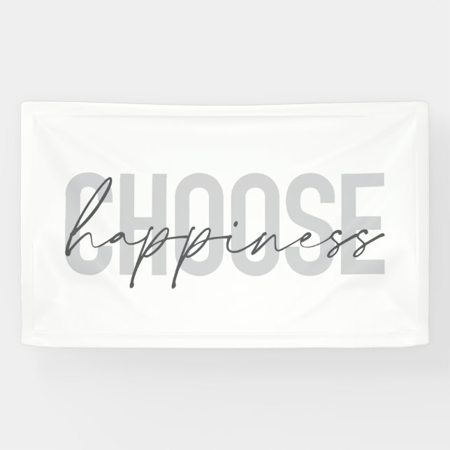 Modern, simple, inspirational "Choose Happiness" Banner (Horizontal)