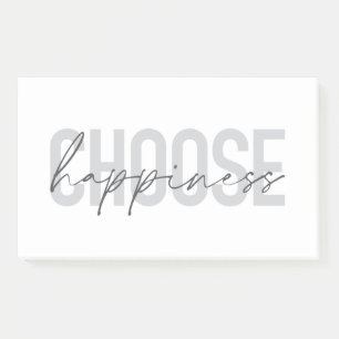 Modern, simple, inspirational "Choose Happiness" Post-it Notes