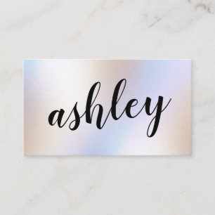Modern Simple Iridescent Holographic Shimmer Business Card