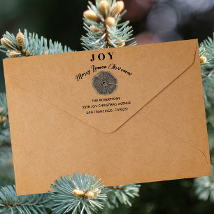 Modern Simple Lemon Orange Merry Christmas Joy Self-inking Stamp