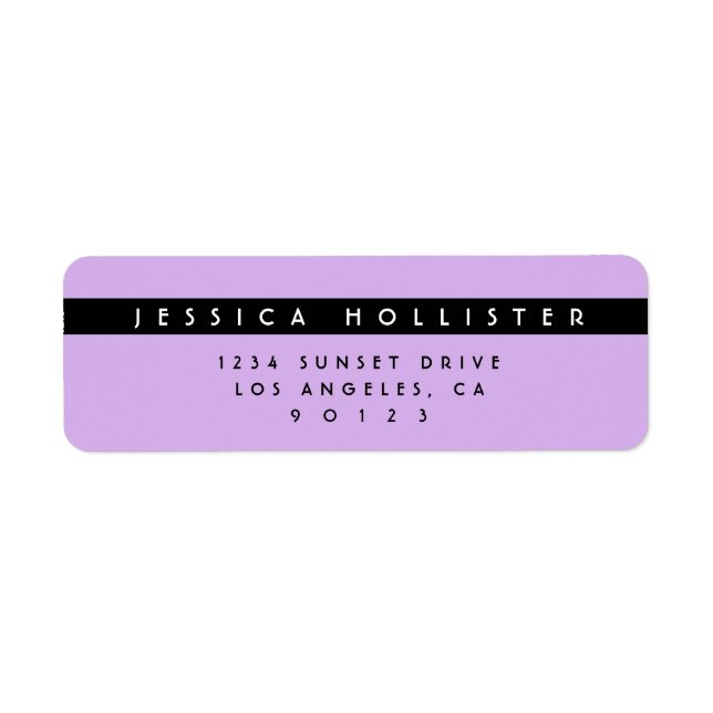 Modern Simple Lilac Green Return Address (Front)