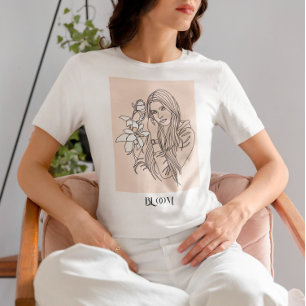 Modern Simple Line Art Black, Boho Bohemian T-Shirt